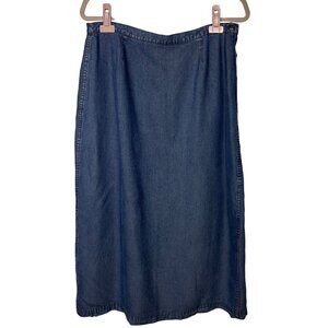 French Laundry L Tencel Chambray Denim Midi Skirt Cottagecore Farmcore Boho